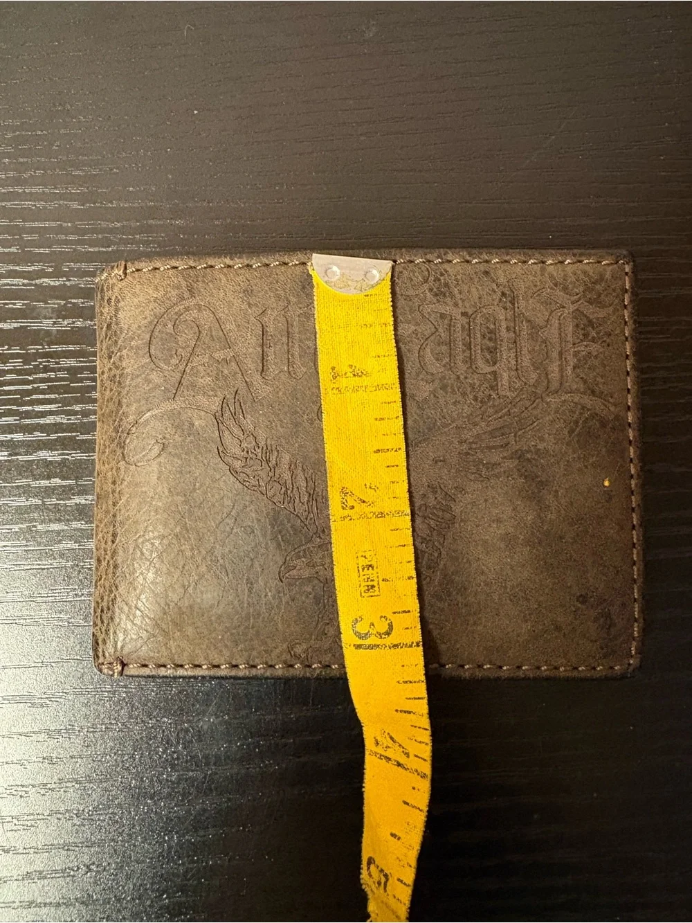 American Eagle Outfitters Distressed Brown Leather Bifold Wallet Eagle